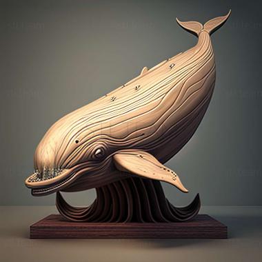 3D model The Fifty  two  hertz whale famous animal (STL)